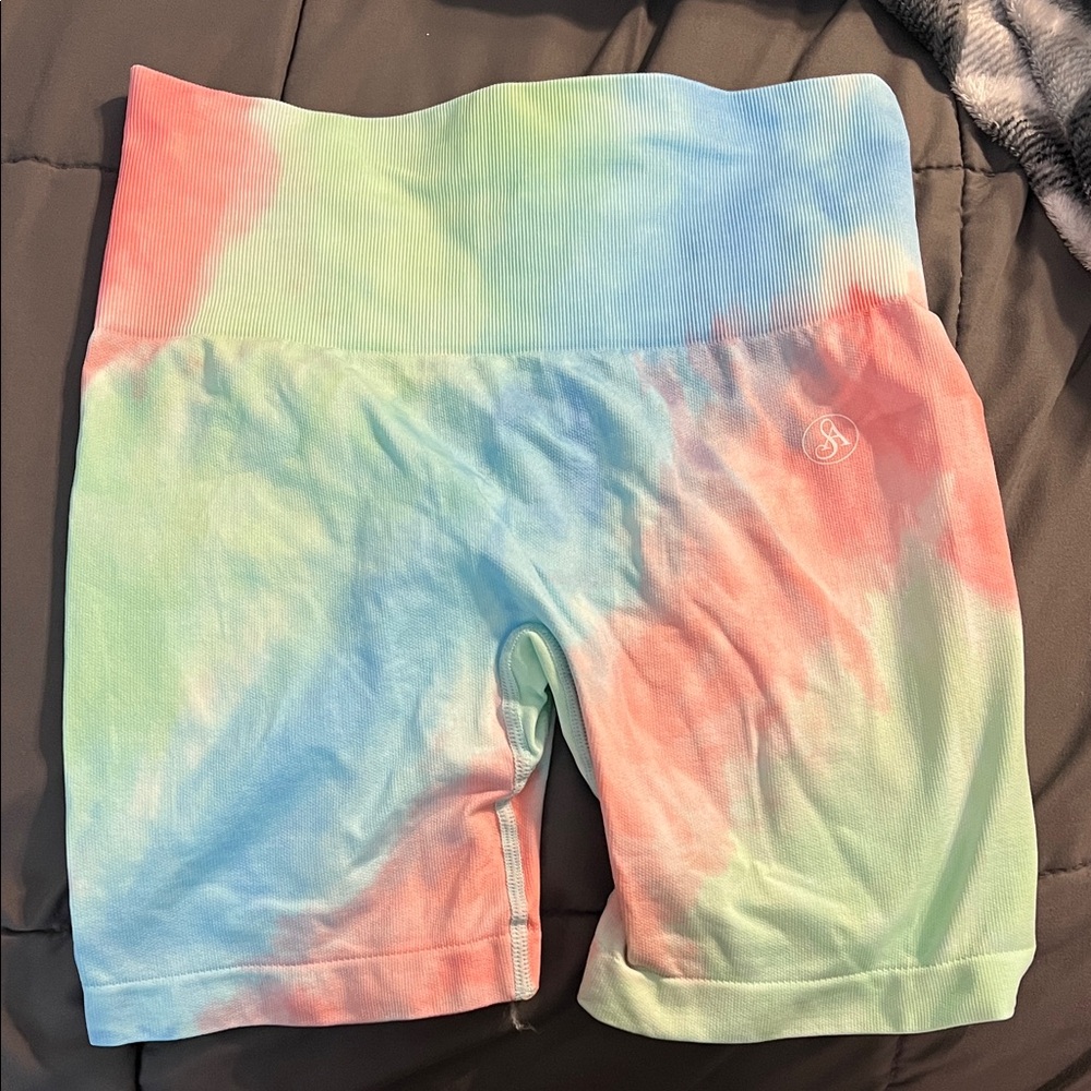 Colorful Tie-Dye Biker Shorts